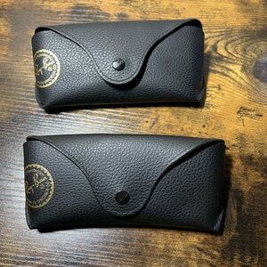 Ray-Ban Black Sunglass Cases with Gold Logo - Pair
